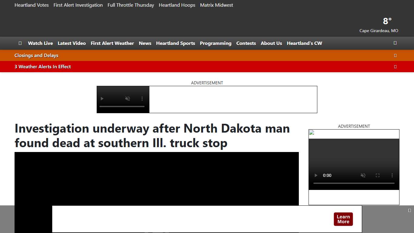 Investigation underway after North Dakota man found dead at southern Ill. truck stop
